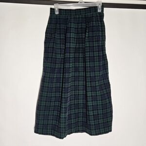 Plaid Green and Blue Maxi Skirt